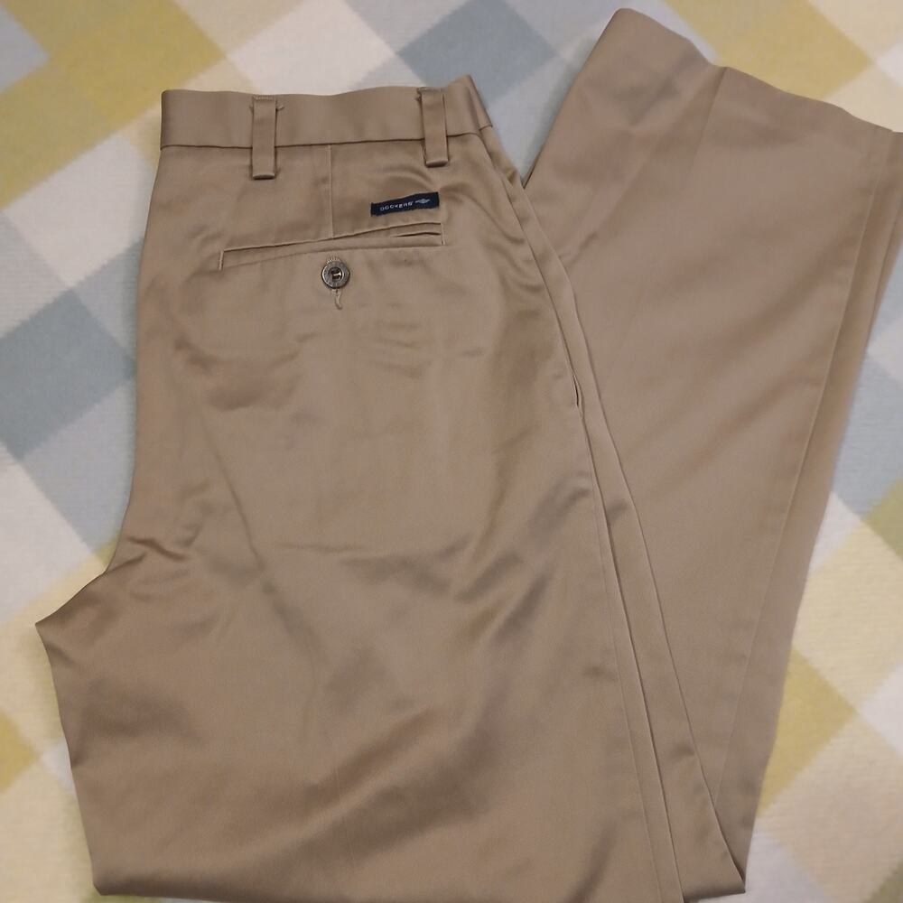 Dockers Signature Pants Mens 31X30 Classic Fit Khaki Chino Pleated Stretch